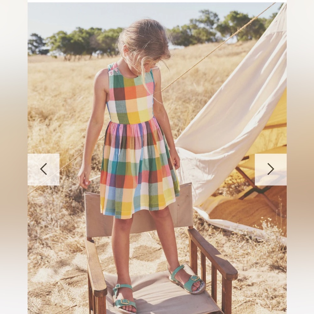 Mini Biden Cross Back Dress Gingham